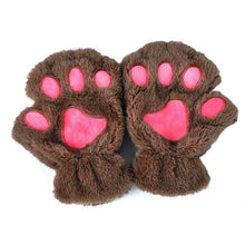 Cute Cat Paw Plush Mittens