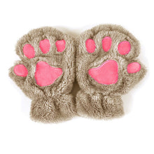 Cute Cat Paw Plush Mittens