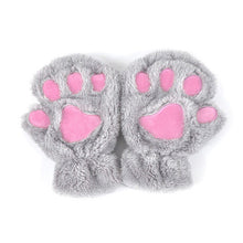 Cute Cat Paw Plush Mittens