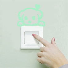 Super Bright Home Decoration Luminous DIY Funny Cute Cat Switch Sticker Glow in the Dark Living Room Fluorescent Sticker poster