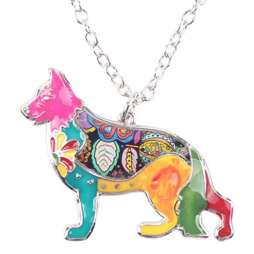 Enamel German Shepherd Dog Choker Necklace
