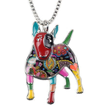 Enamel Bull Terrier Pendant Necklace