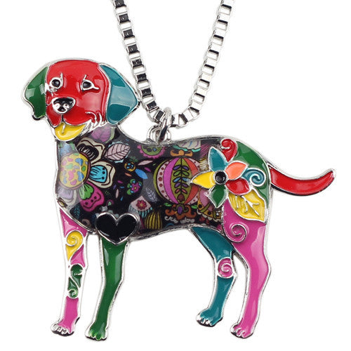 Enamel Labrador Dog Choker Necklace