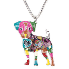 Enamel Jack Russel Dog Pendant Necklace