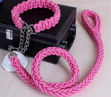 High Quality Color Collar Braided Rope Dog Leashes Pet