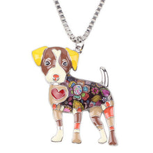Enamel Jack Russel Dog Pendant Necklace