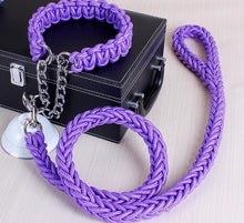 High Quality Color Collar Braided Rope Dog Leashes Pet