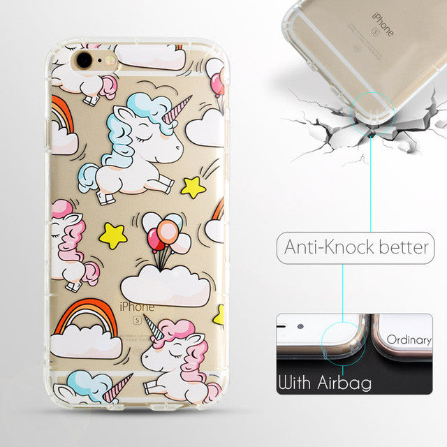 Funny Dog / Cat / Unicorn TPU Phone Case for iphone 5s 5 SE 6 6s 6plus 7 7plus