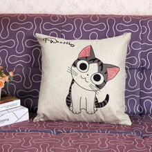 Cat Decorative Cotton / Linen Pillowcase 18x18 inches