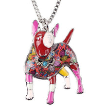 Enamel Bull Terrier Pendant Necklace