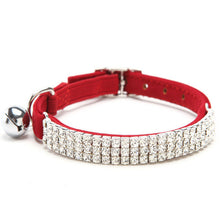 Safety Elastic Adjustable Cat Collar with Diamante Rhinestone with Bell