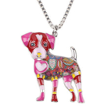 Enamel Jack Russel Dog Pendant Necklace