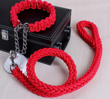 High Quality Color Collar Braided Rope Dog Leashes Pet