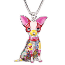 Enamel Chihuahuas Dog Pendant Necklace