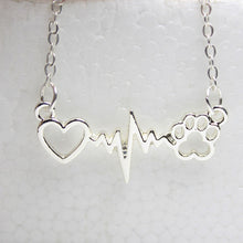 Cat Paw Heartbeat Necklace