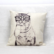 Cat Decorative Cotton / Linen Pillowcase 18x18 inches