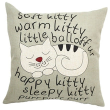 Cat Decorative Cotton / Linen Pillowcase 18x18 inches