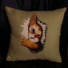 Cat Decorative Cotton / Linen Pillowcase 18x18 inches