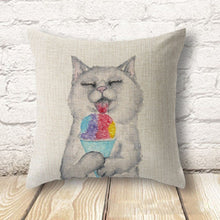 Cat Decorative Cotton / Linen Pillowcase 18x18 inches