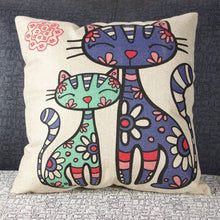 Cat Decorative Cotton / Linen Pillowcase 18x18 inches