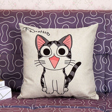 Cat Decorative Cotton / Linen Pillowcase 18x18 inches
