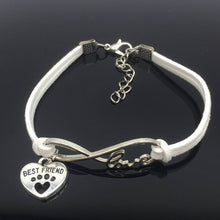 Cat Paw Heart Pendant Leather Bracelet