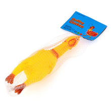 Yellow Shrilling Rubber Chicken Dog Toy