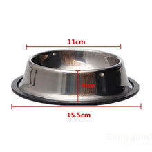 Stainless Steel Pet Dog Cat Puppy Food Water Single Bowl Feeding Dish Travel