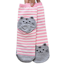 Cartoon Cat Striped Socks (1 Pair)