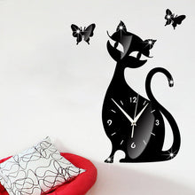 Cat and Butterflies Clock