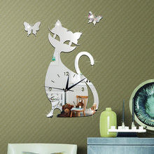 Cat and Butterflies Clock
