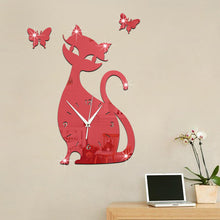 Cat and Butterflies Clock