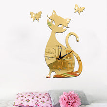 Cat and Butterflies Clock