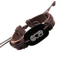 Peace Love Cat Paw Leather Bracelet
