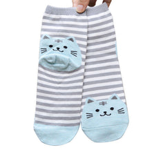 Cartoon Cat Striped Socks (1 Pair)