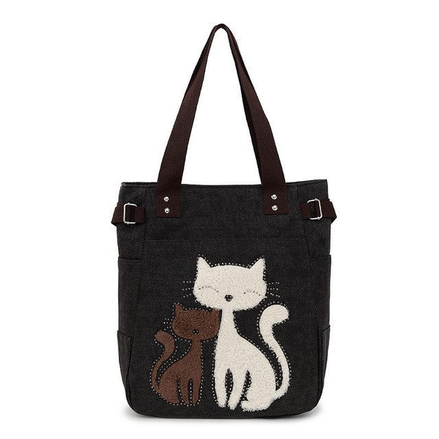 Women's Cute Cat Canvas Handbag
