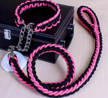 High Quality Color Collar Braided Rope Dog Leashes Pet