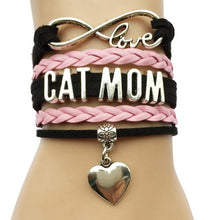 Infinity Love Cat Mom Heart Bracelet