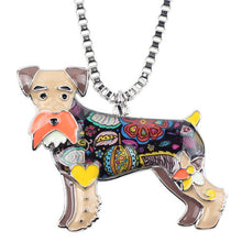 Enamel Schnauzer Dog Pendant Necklace