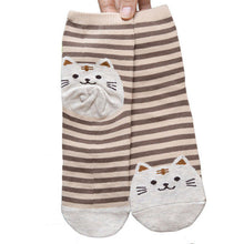 Cartoon Cat Striped Socks (1 Pair)