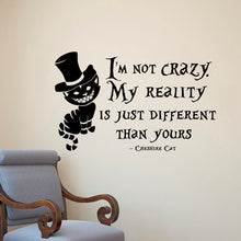 Alice In Wonderland Wall Sticker Cheshire Cat Quotes Vinyl Decals Room Wall Art Decoration DIY Home Decor