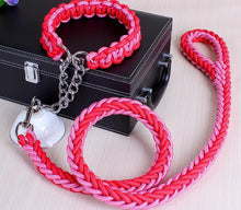 High Quality Color Collar Braided Rope Dog Leashes Pet