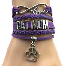 Infinity Love Cat Mom Heart Bracelet