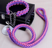 High Quality Color Collar Braided Rope Dog Leashes Pet