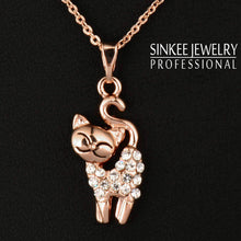 Rose Gold Plated Cubic Zircon Cat Pendant