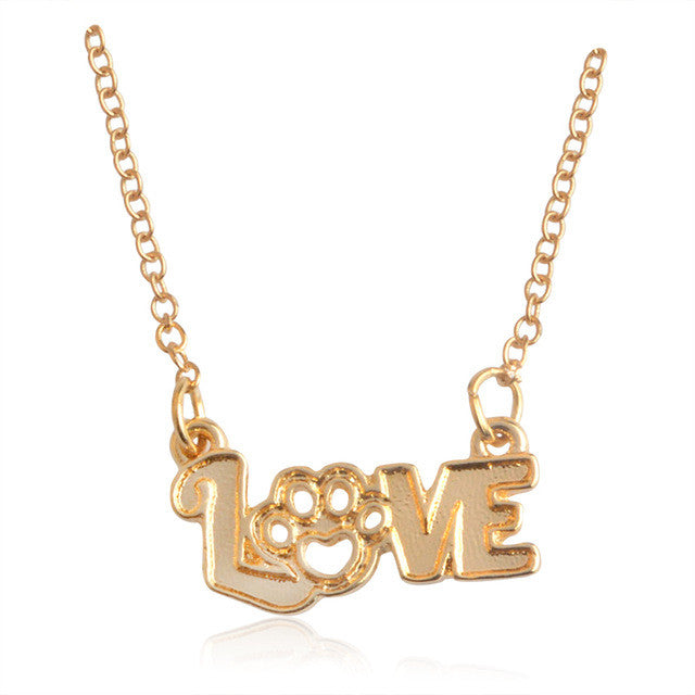 I Love Kitty Paw Necklace
