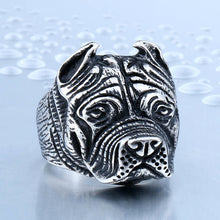 316L Stainless Steel Titanium Pit Bull Dog Ring