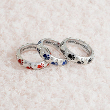 "When I am with my pet... I am complete" Paw Footprints Ring